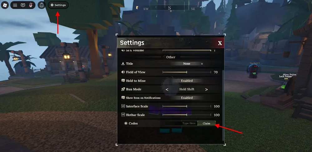 Step 3: Enter code and claim rewards